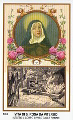 Xsa-95-60 S. Santa ROSA DA VITERBO INTATTO IL CORPO INVASO DALLE FIAMME Santino Holy card